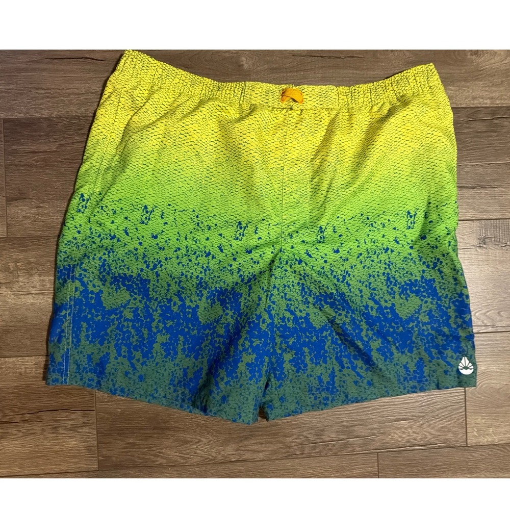 O'Rageous Mens Fish Skin E Board Short Amber Yellow Blue‎ Ombre 2XL NEW
